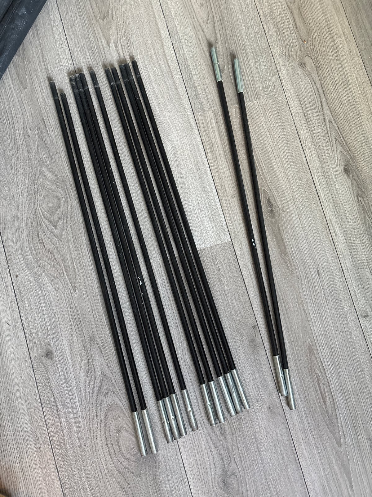 Tentstokken 8mm dikte, 66cm lang, met insteekmogelijkheid, Verzenden, Gebruikt