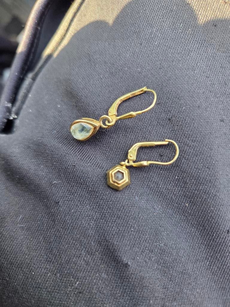 10 Karaat Gouden Oorbellen met Edelsteen, Ophalen, Met edelsteen, Goud, Goud