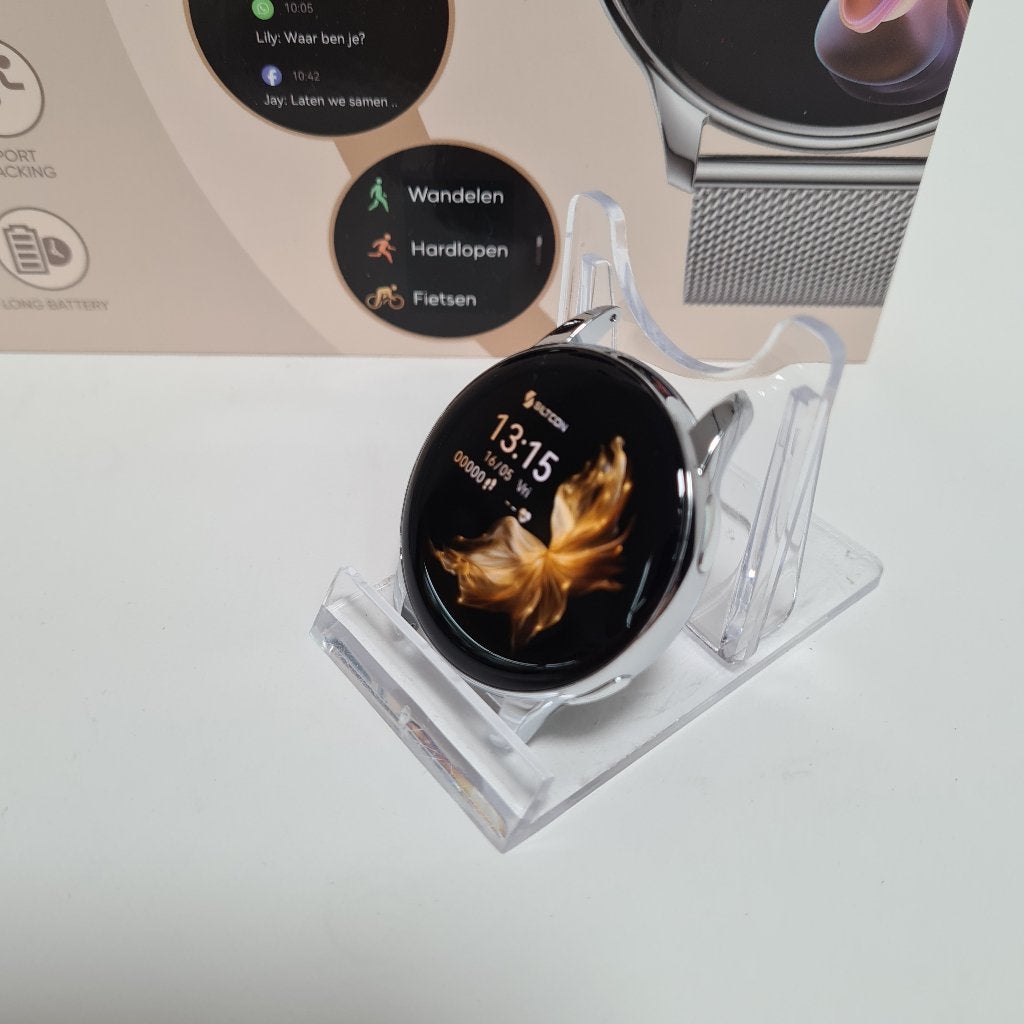 Siltcon Auréa Dames Smartwatch Zilver met 5 bandjes, Slaap, Ophalen of Verzenden, Zo goed als nieuw, Siltcon