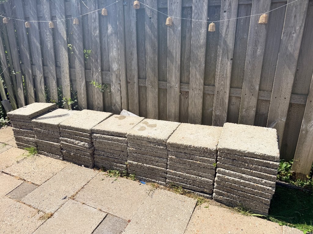 Tegels gratis, Ophalen, Gebruikt, Beton, Terrastegels