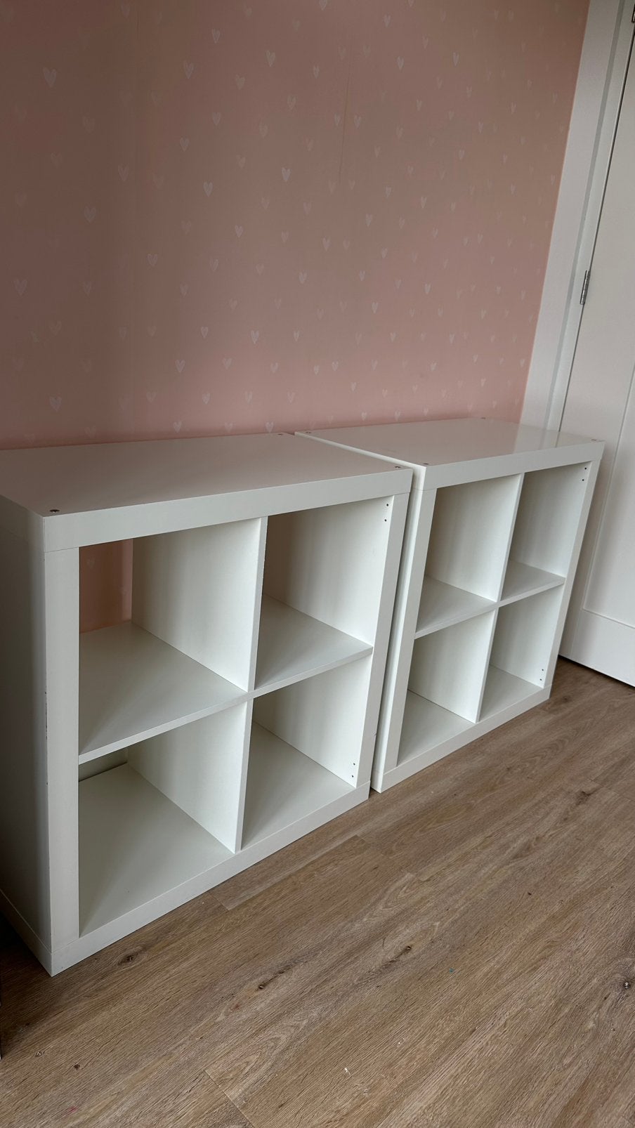 2x Witte kallax kast met 4 vakken, Ophalen, Met plank(en), 50 tot 100 cm, Zo goed als nieuw