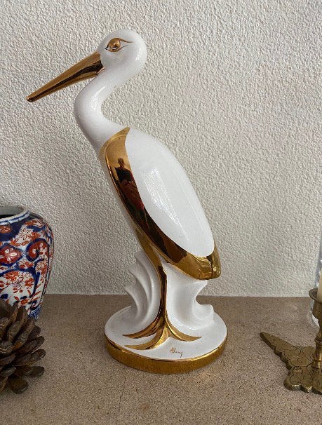 Vintage Ahura reiger met 24 karat goud!, Ophalen of Verzenden
