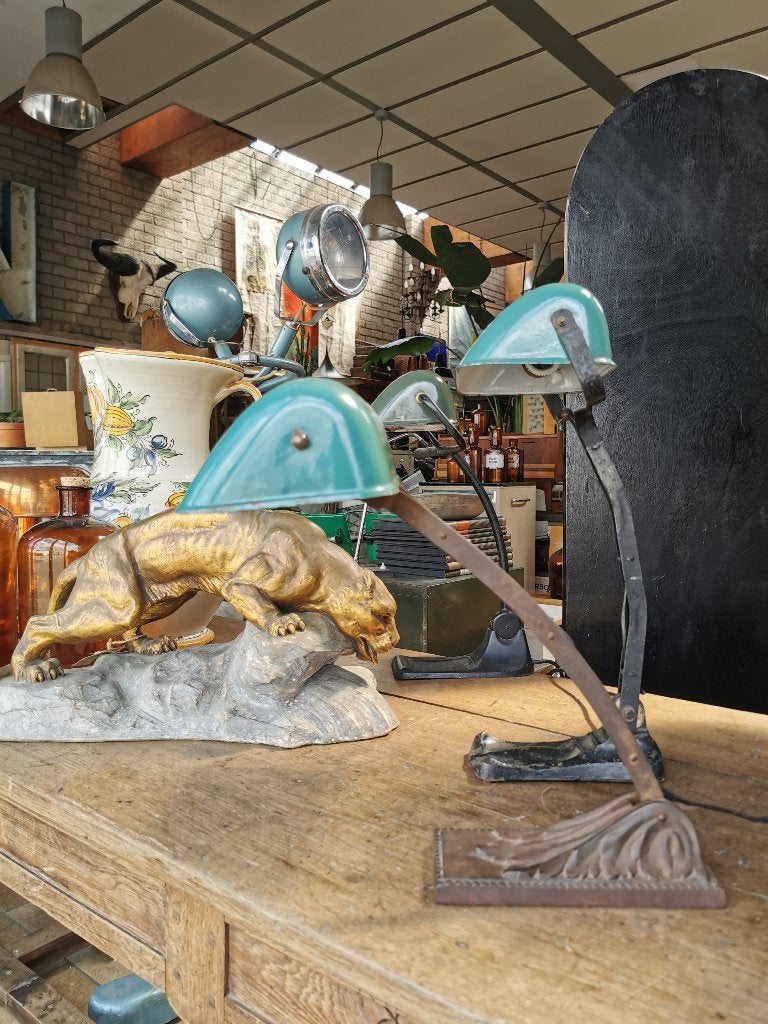 Antieke bankierslamp/notarislamp, Ophalen of Verzenden, Bankierslamp