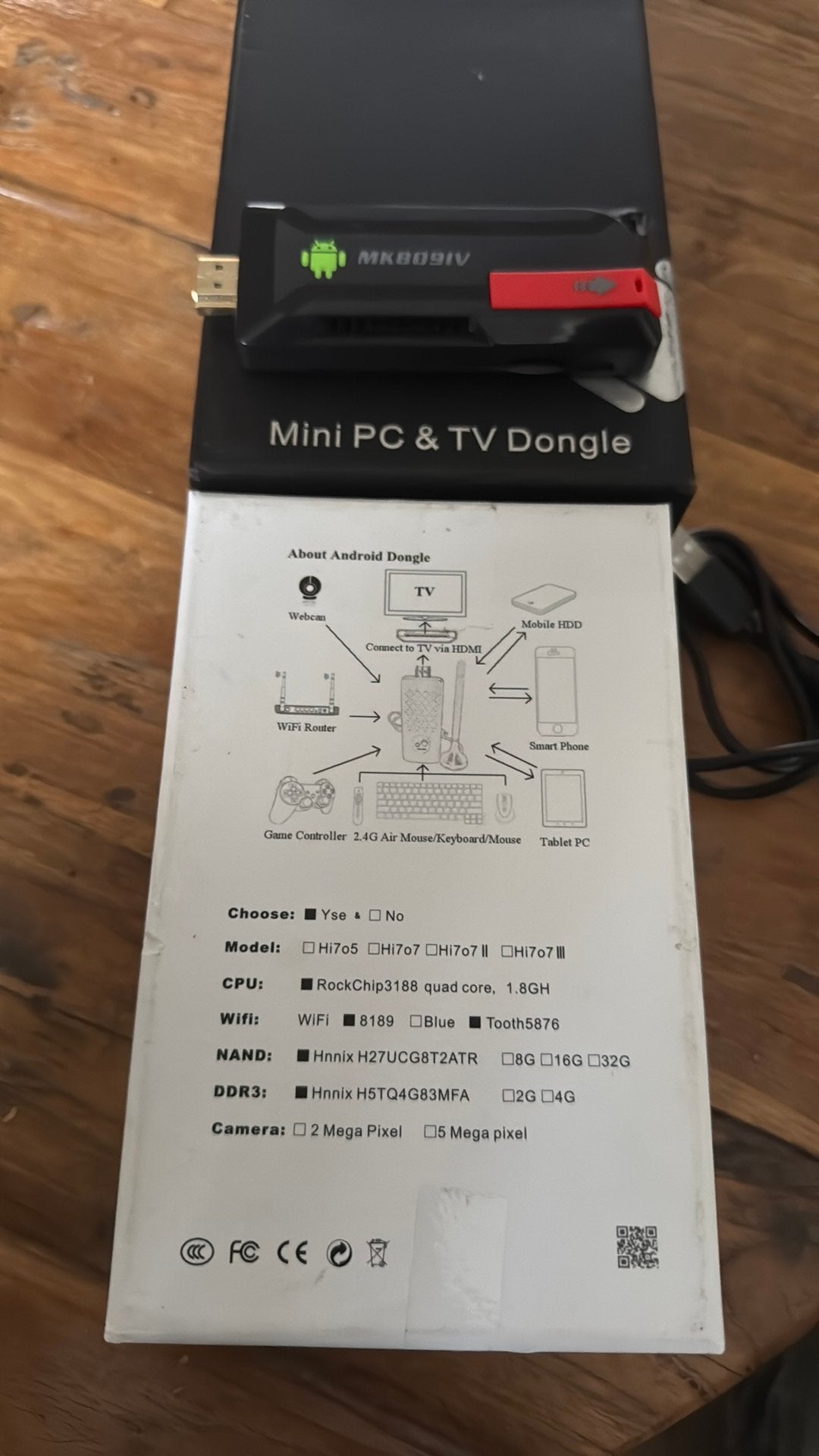 Hdmi tv stick MK809IV Android Mini PC,, Ophalen, Zo goed als nieuw, Minder dan 2 meter, HDMI-kabel