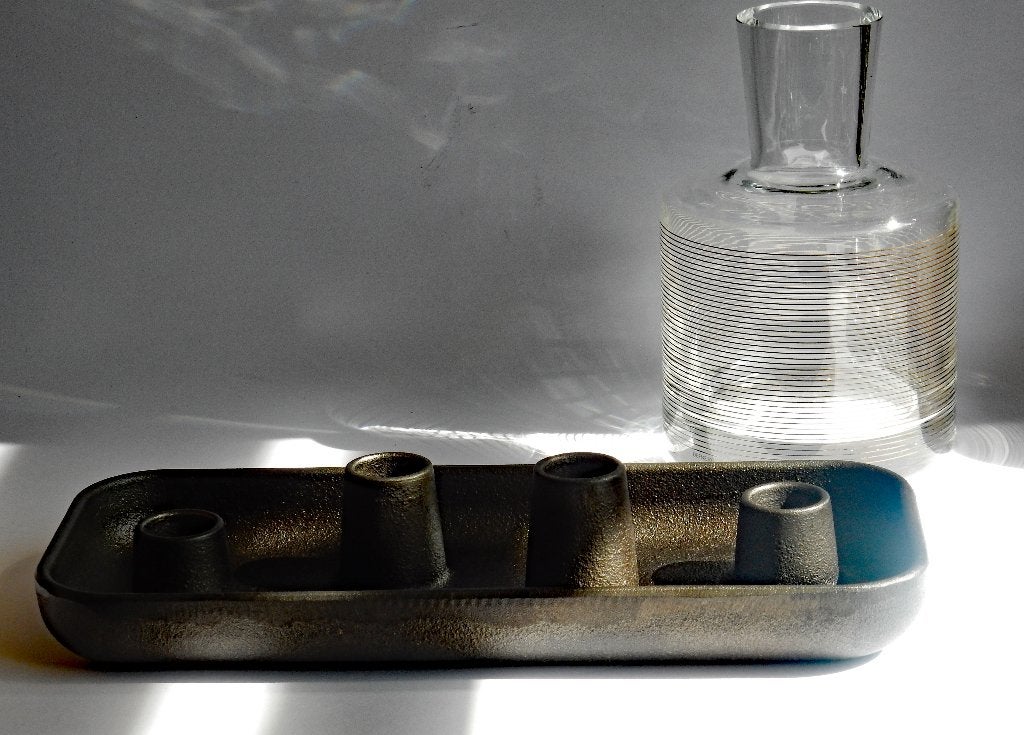 Iittala kandelaar Allas voor 4 kaarsen, Zwart, Gemerkt, Ophalen of Verzenden, Metaal