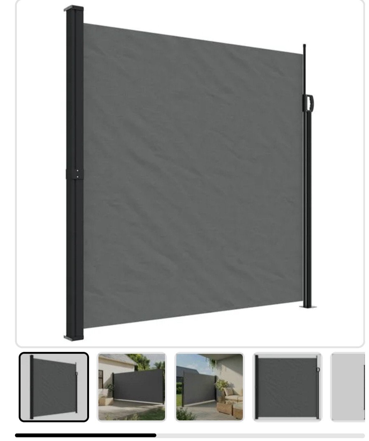 Uitschuifbaar Zijluifel Antraciet 200x300cm, Tuin en Terras, 150 tot 300 cm, Ophalen, Gebruikt, 250 cm tot 450 cm