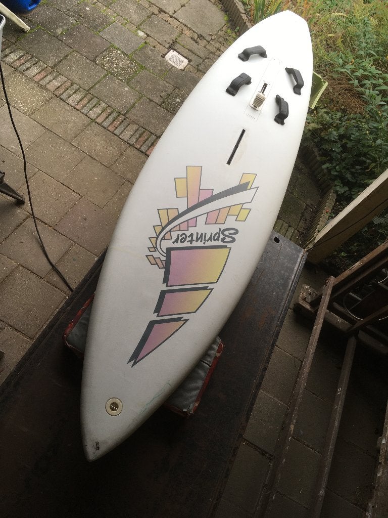 Surfplank met zwaard, vin en mastvoet, Ophalen, Gebruikt, Met zwaard, 300 cm of meer