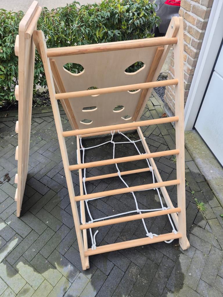 Houten klimdriehoek met leerwand van sklum, Ophalen, Gebruikt, Klimwand