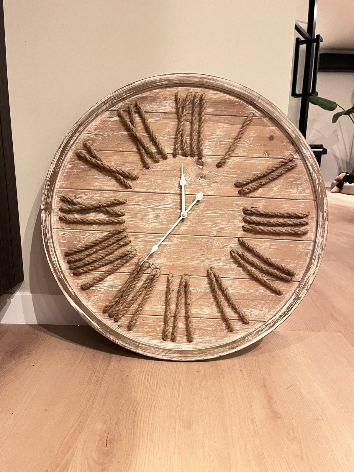 Grote houten wandklok, Ophalen, Zo goed als nieuw, Wandklok