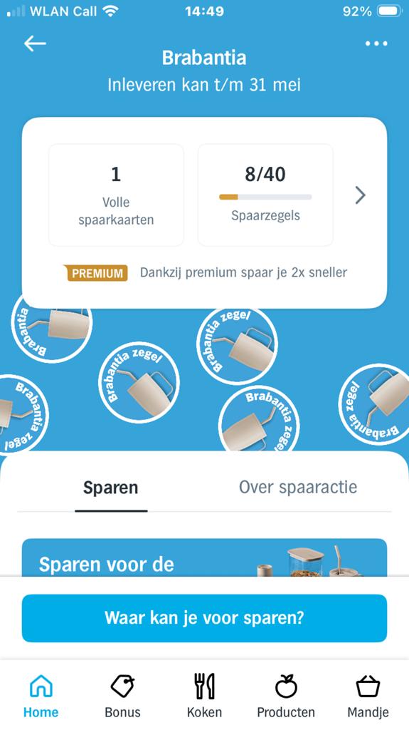 AH Brabantia spaarkaart, Albert Heijn, Ophalen