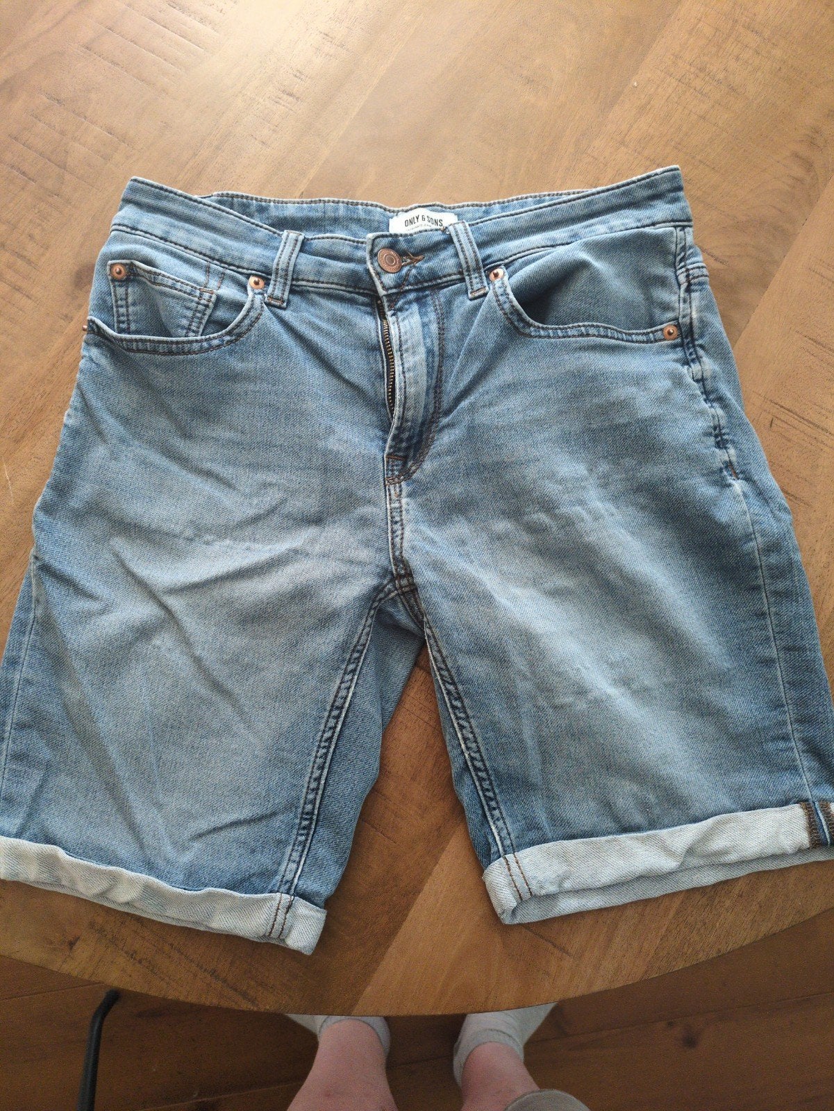 Only & Sons spijkerbroek shorts maat M, Blauw, Overige jeansmaten, Ophalen of Verzenden, Gedragen
