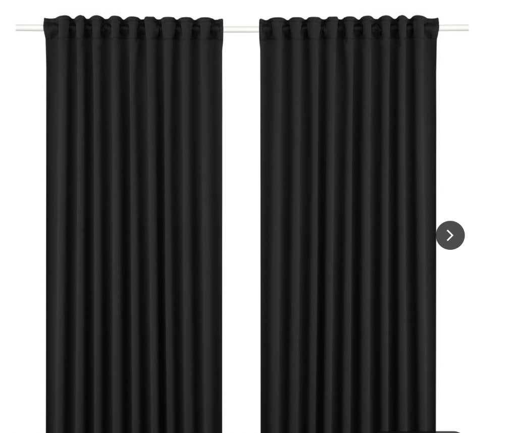 IKEA Ritva Gordijnen Zwart – Set van 2 stuk, Huis en Inrichting, Stoffering | Gordijnen en Lamellen, Ophalen, Zwart, Zo goed als nieuw