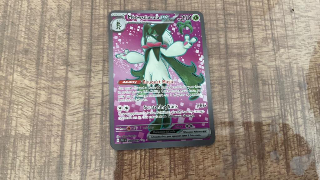 Meowscarada ex 310 HP Pokemon kaart, Verzenden, Zo goed als nieuw, Losse kaart, Foil