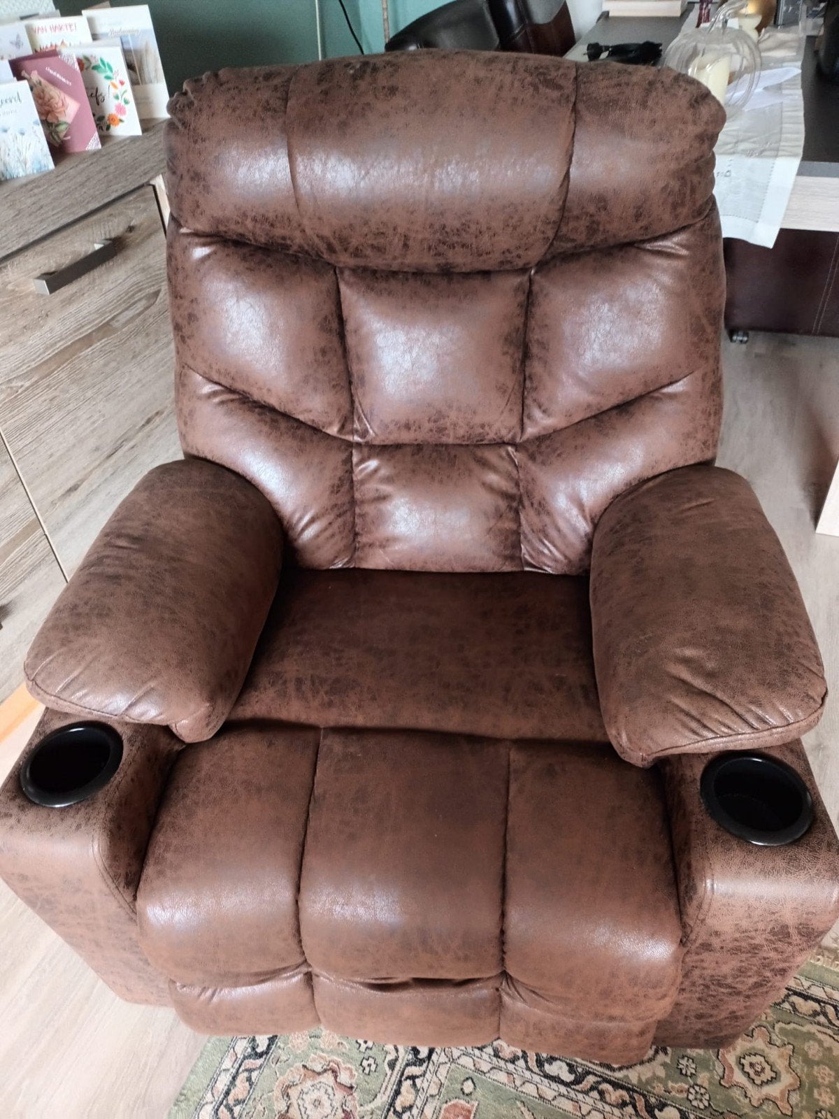 mooie donker bruine relax stoel, Huis en Inrichting, Fauteuils, Ophalen, Zo goed als nieuw, 75 tot 100 cm, Modern
