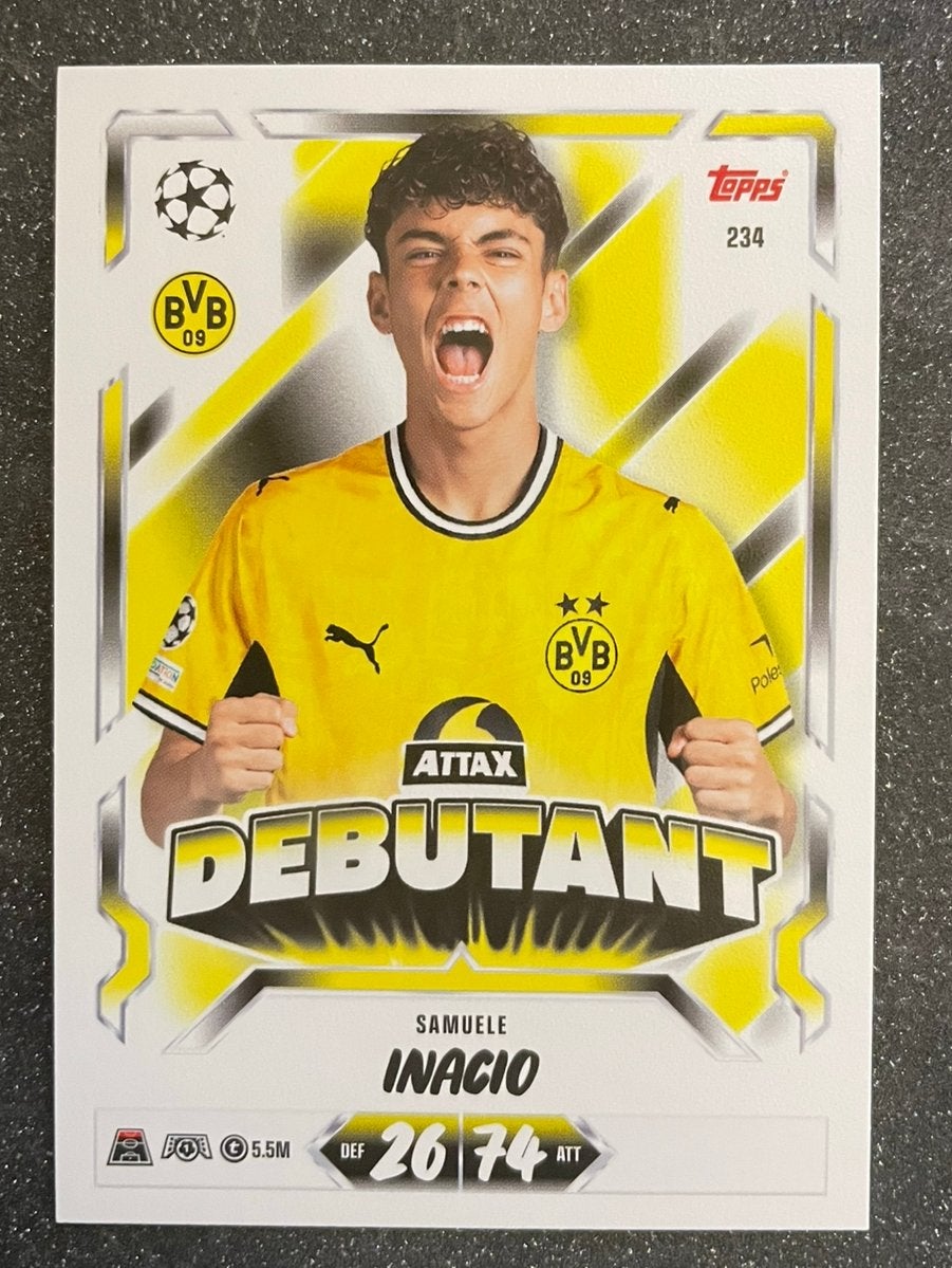 Topps MA 26/27   ATTAX DEBUTANT   INACIO  BORUSSIA DORTMUND, Verzenden, Zo goed als nieuw, Meerdere plaatjes