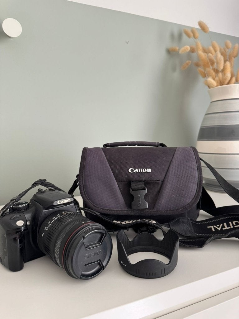 Canon EOS 350D + Sigma 18‑200mm DC | Perfect Werkende Set, 8 megapixels, Gebruikt, Spiegelreflex, Canon