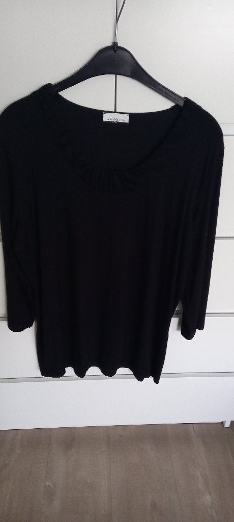 2 Zwarte Germaine damesshirts maat 46., Kleding | Dames, Zwart, Maat 46/48 (XL) of groter, Ophalen of Verzenden, Gedragen