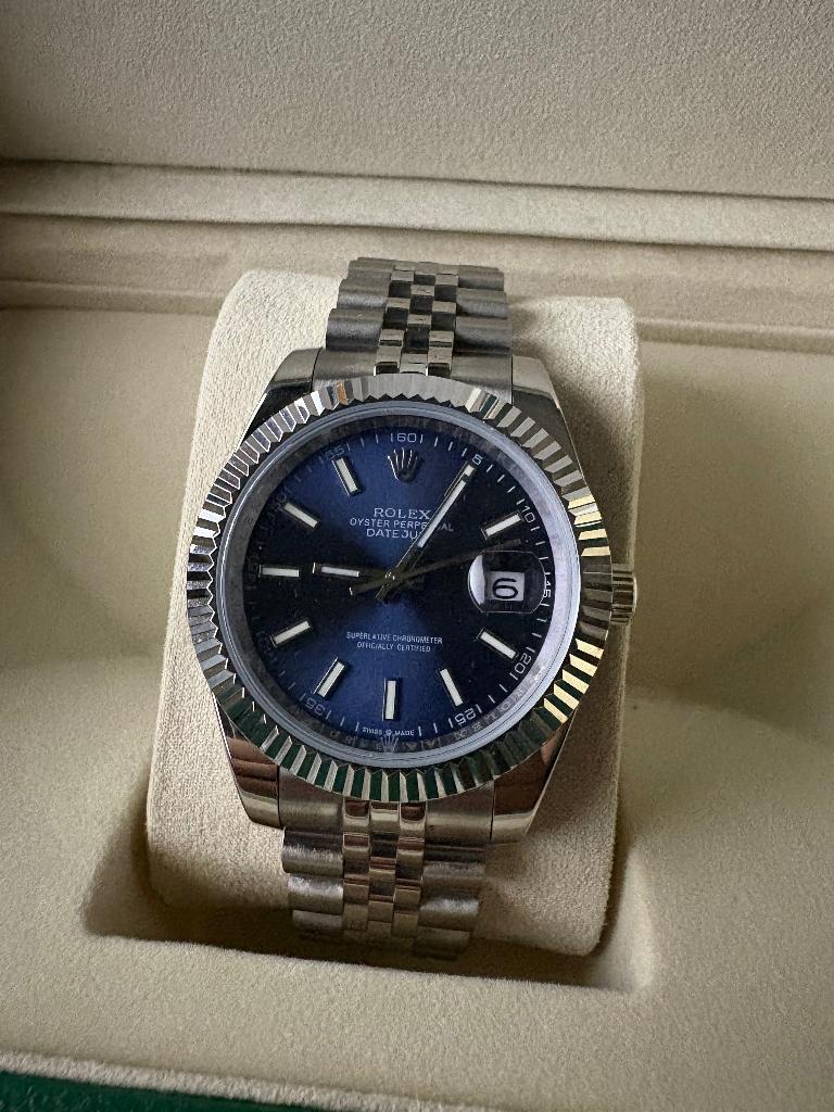Rolex datejust blue dial, Ophalen of Verzenden, Nieuw, Staal, Rolex