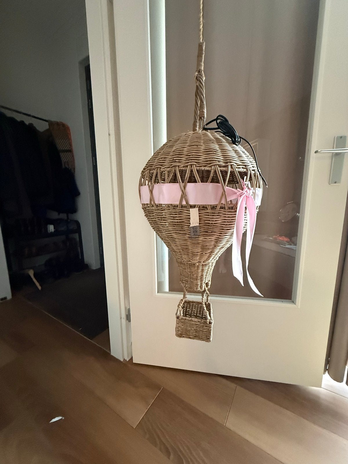 Riviera Maison Luchtballon Lamp - Rotan Hanglamp, Huis en Inrichting, Lampen | Hanglampen, Ophalen, Zo goed als nieuw, Overige materialen