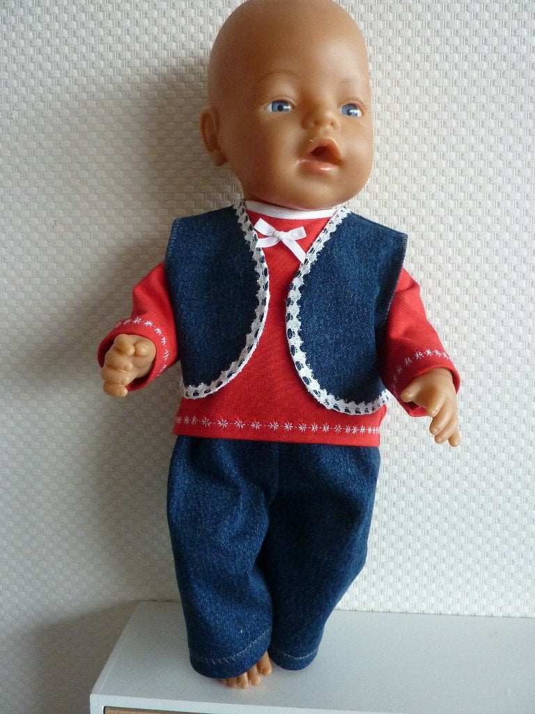 Kleertjes van spijkerstof voor de baby born.Poppenkleertjes, Ophalen of Verzenden, Nieuw, Babypop