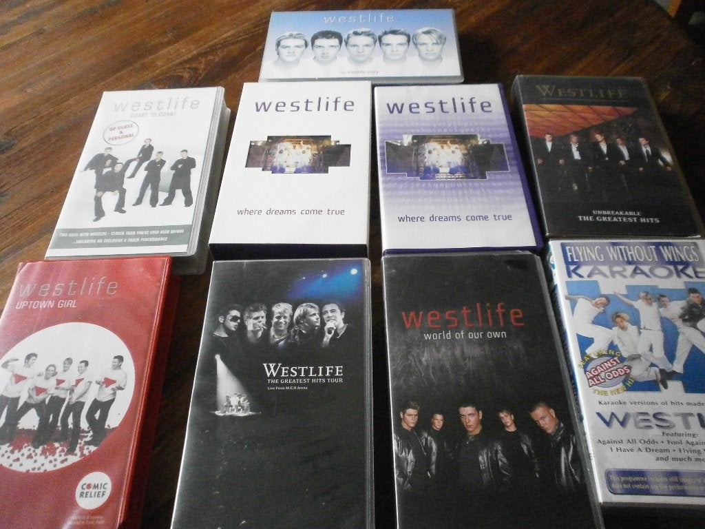 Verzameling Westlife.  8 videobanden., Verzenden, Gebruikt, Overige typen