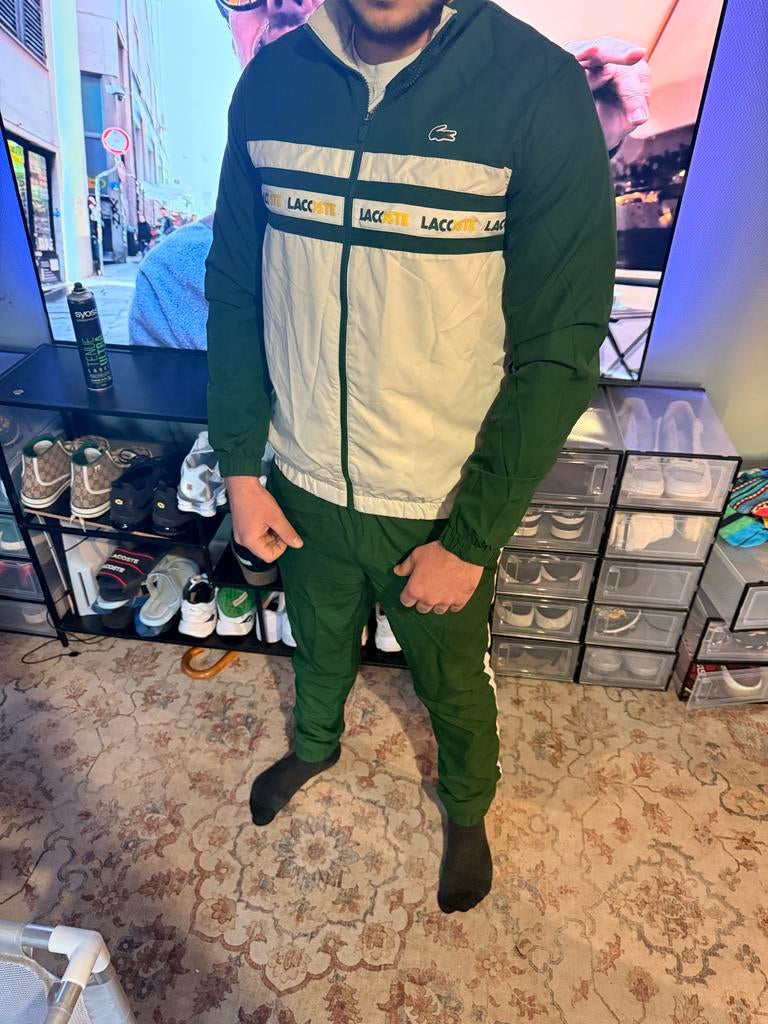 Lacoste pak groen wit maat M, Ophalen of Verzenden, Zo goed als nieuw