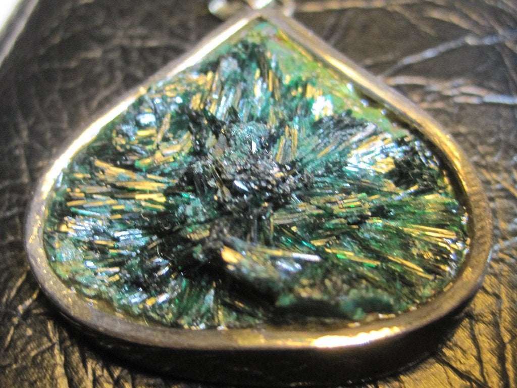 Vintage Atacamite zilver hanger zeldzaam, Ophalen, Zo goed als nieuw, Met edelsteen, Groen