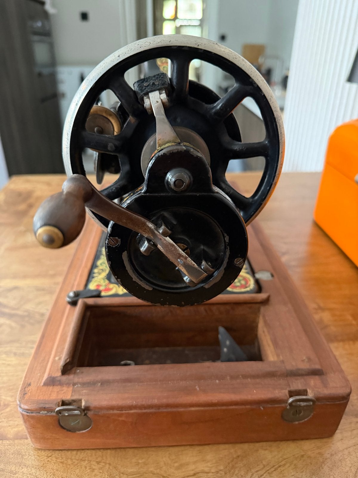 Antieke Singer Naaimachine met Houten Koffer - F2317488, Ophalen