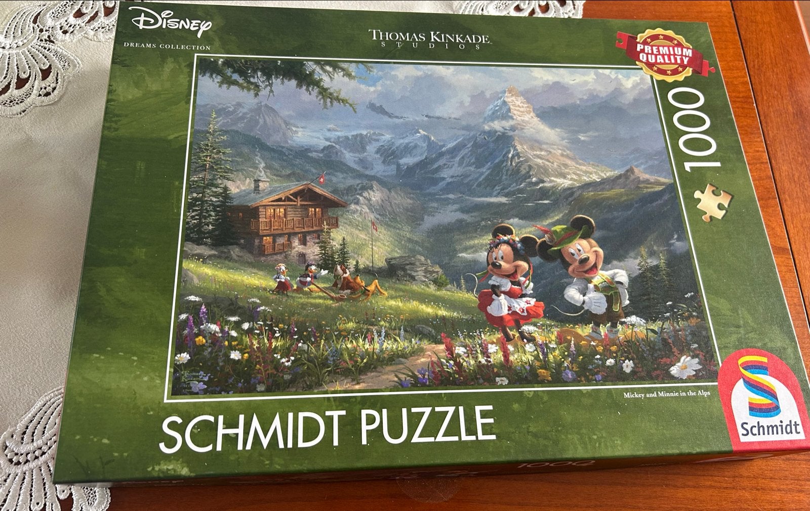 Schmidt Disney Thomas Kinkade Mickey & Minnie Alpen Puzzle 1, Ophalen of Verzenden, 500 t/m 1500 stukjes, Nieuw