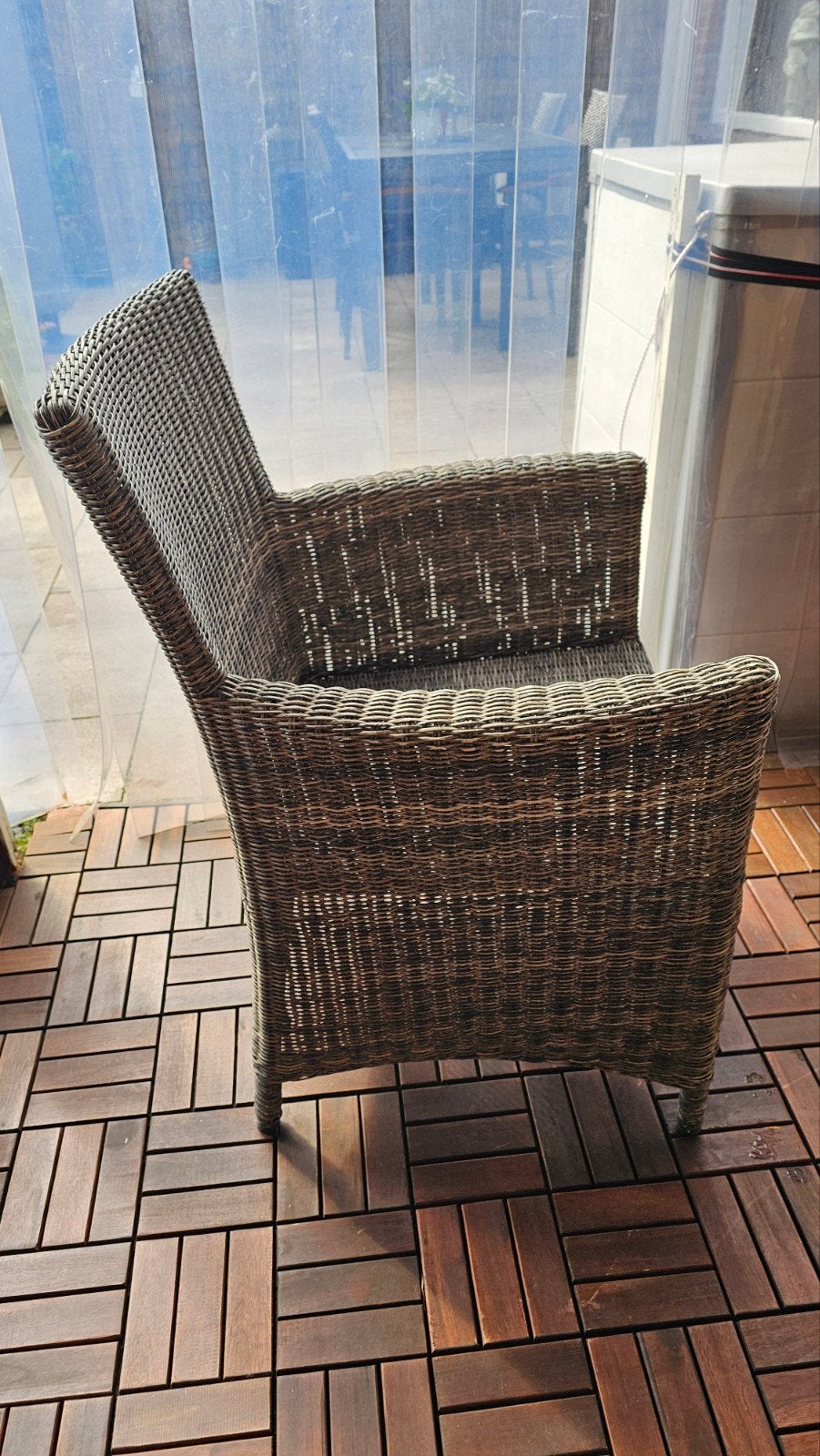 Comfortabele Wicker Tuinstoel - Zo goed als nieuw, Ophalen, Zo goed als nieuw, Wicker, Onbekend