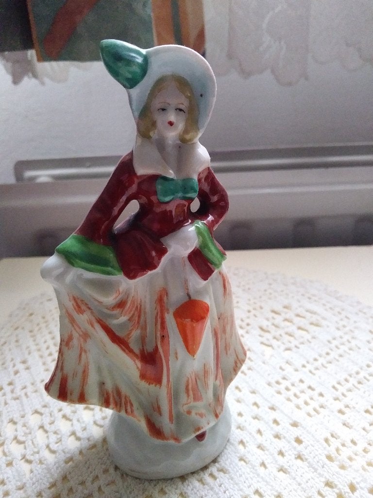 Vintage Art Deco Beeldje Dame, Ophalen, Zo goed als nieuw, Mens