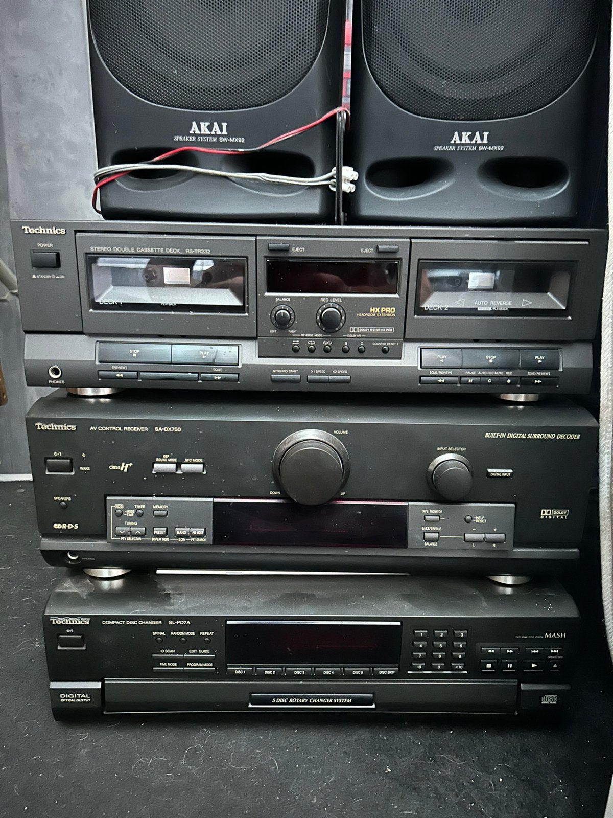 Vintage Technics stereo toren, Audio, Tv en Foto, Stereo-sets, Gebruikt, Cassettedeck, Losse componenten, Ophalen