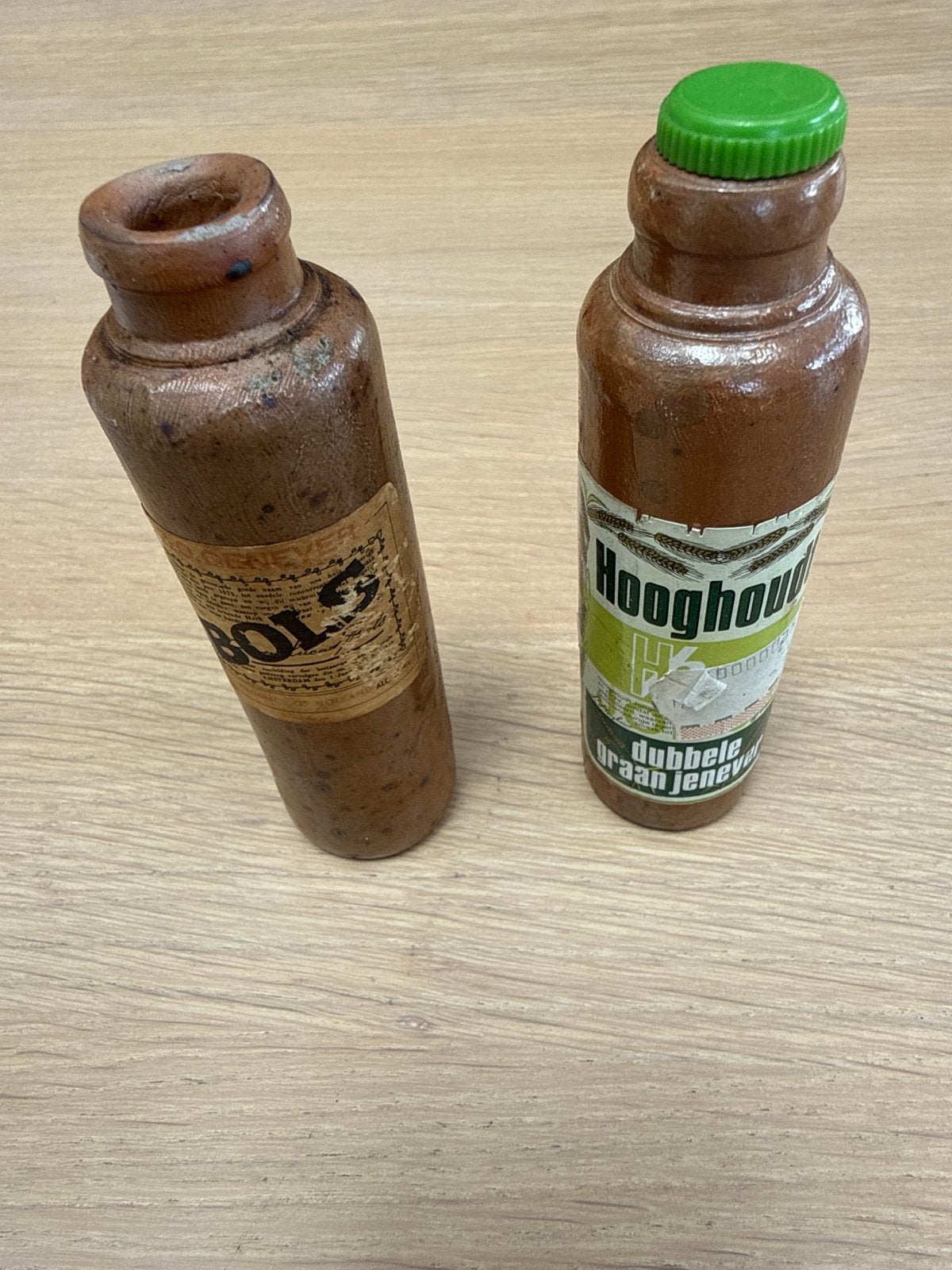 Vintage Bols en Hooghoudt jenever kruikjes (leeg), Ophalen of Verzenden