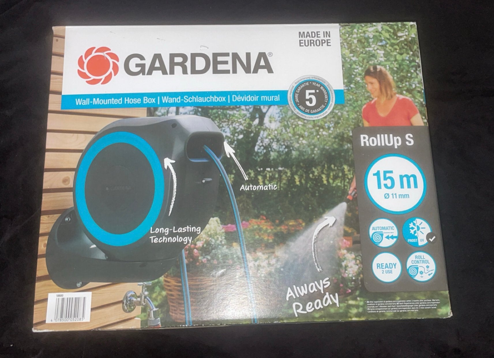 Gardena Wandslangenbox 15m RollUp S -  Nieuw !, Verzenden, Nieuw, Elektrisch, Overige merken