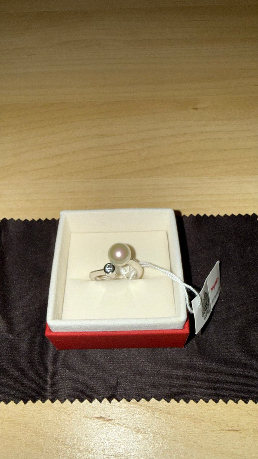 Majorica Zilveren Ring met Parel en Zirkonia - Maat 18, Sieraden, Tassen en Uiterlijk, 18 tot 19, Nieuw, Ophalen of Verzenden