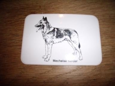 Hondenras sticker Mechelse herder 10 x 7 cm, Ophalen of Verzenden, Zo goed als nieuw, Bedrijf of Vereniging