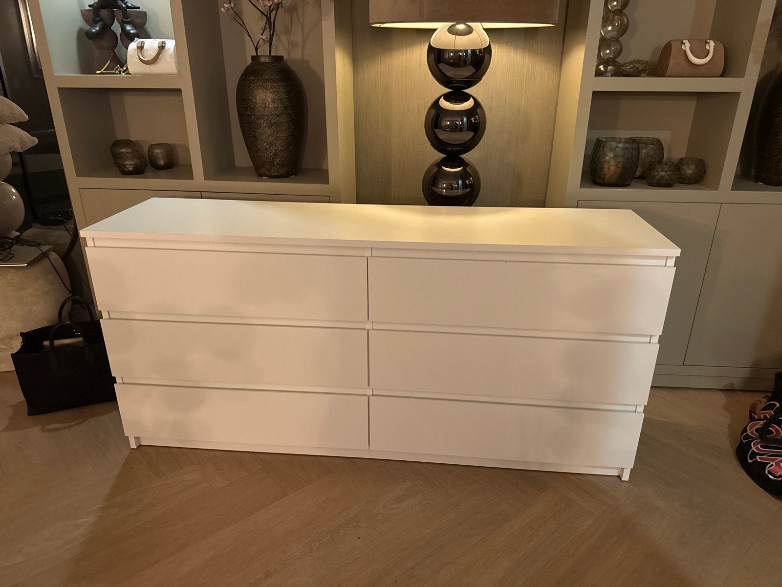Witte ladekast met 6 laden - nette staat JYSK kast, Huis en Inrichting, Ophalen, Overige materialen, 100 tot 150 cm, 5 laden of meer