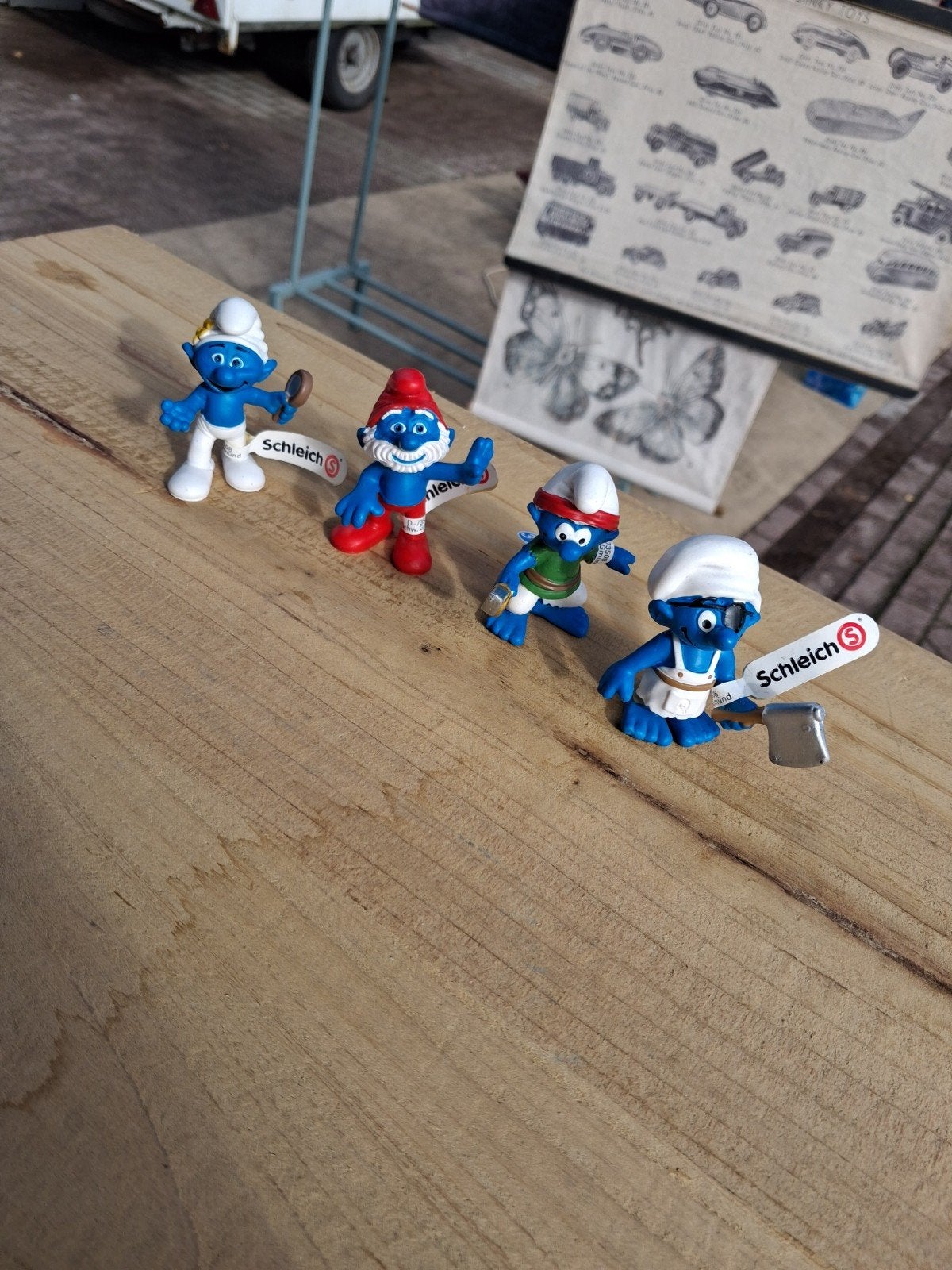 Schleich smurfen 4x, Ophalen of Verzenden, Zo goed als nieuw, Verschillende Smurfen, Poppetje, Figuurtje of Knuffel