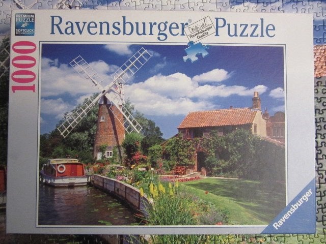 885, legpuzzel WINDMOLEN Ravensburger 1000 st, Ophalen of Verzenden, 500 t/m 1500 stukjes, Gebruikt, Legpuzzel