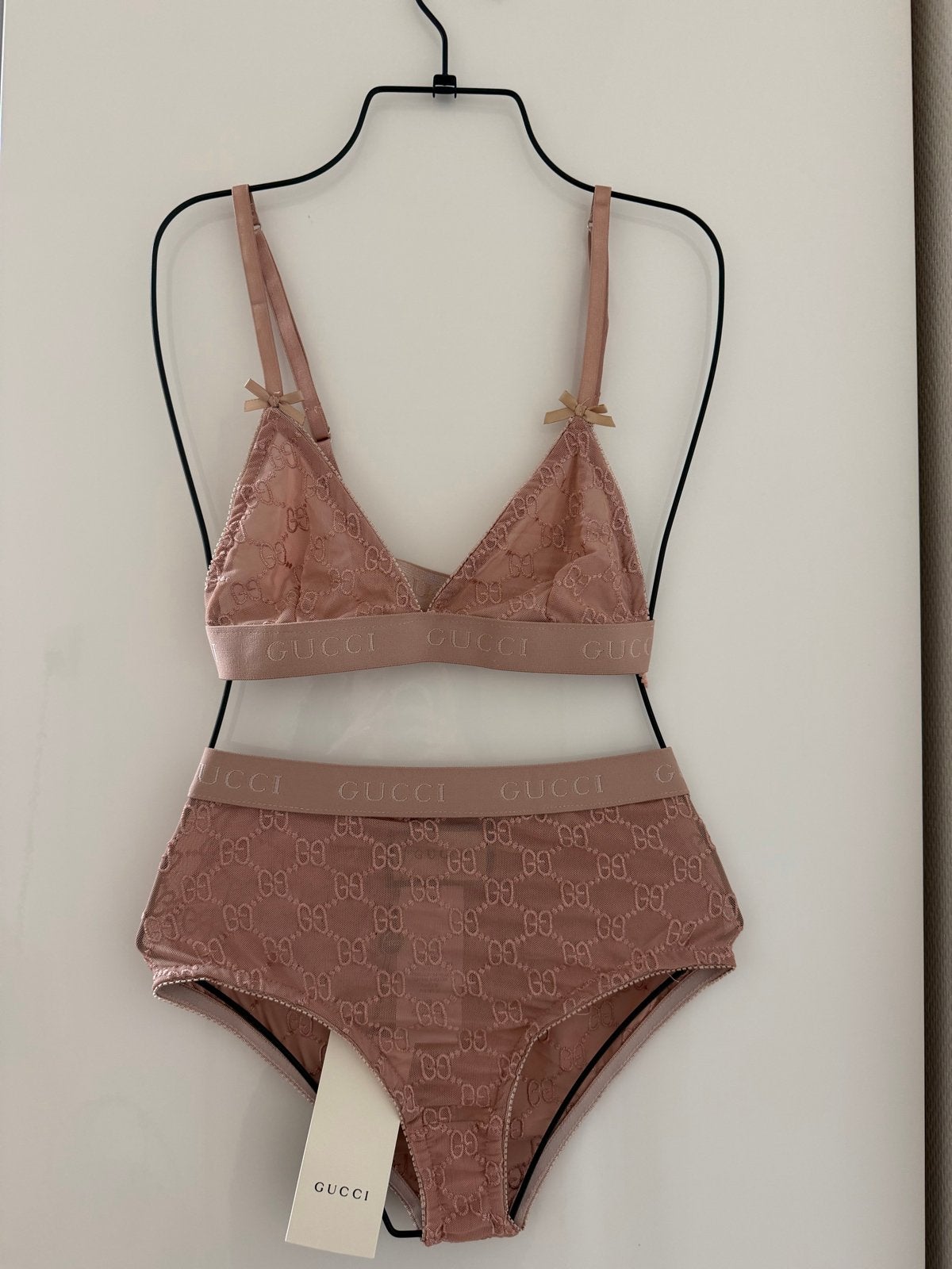 Gucci Lingerie Setje - Roze Kant - Maat XS, Ophalen of Verzenden, Roze, Setje