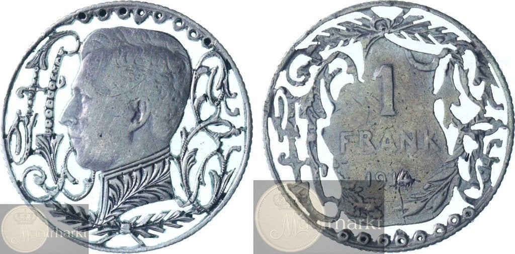 België - 1 Franc 1914 'Albert I - Lovetoken', Zilver, Ophalen of Verzenden, Losse munt, Zilver