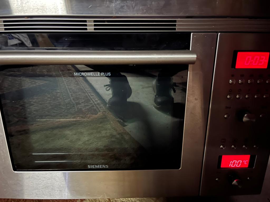 Combi magnetronoven HFT879 inbouw Siemens. Werkt goed, Ophalen, Combimagnetron, Gebruikt, Hete lucht