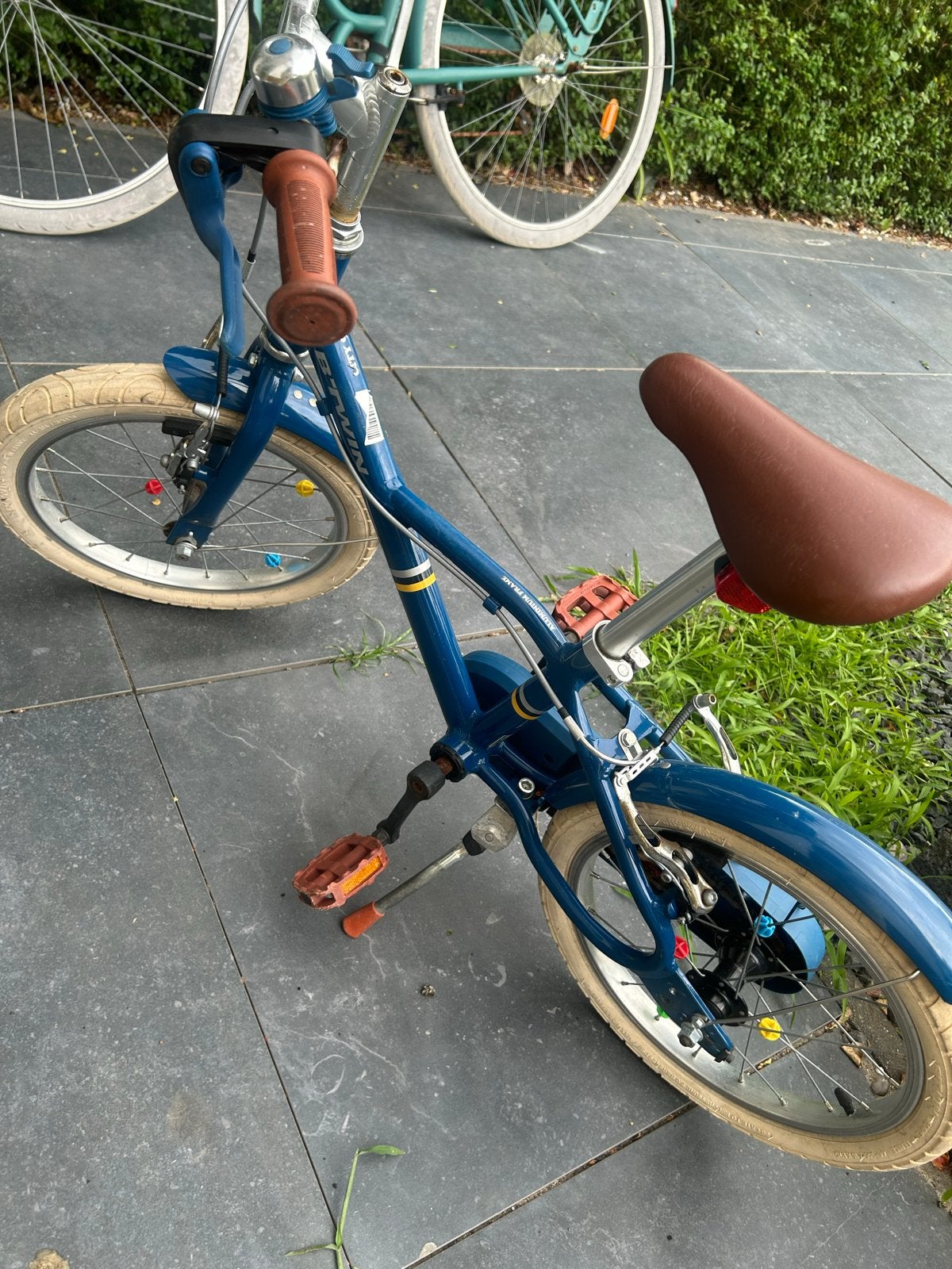 B'Twin ALU 16 Kinderfiets - Blauw, 16 inch, Ophalen, Gebruikt, Velgrem, 16 tot 20 inch