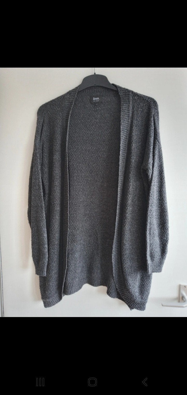 Lang warm grijs vest van 8mm maat S, Kleding | Dames, 8mm, Ophalen of Verzenden, Maat 36 (S), Grijs
