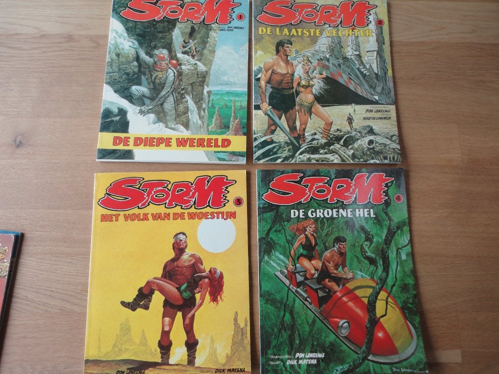stripboeken Storm 1 tm 4, Boeken, Gelezen, Ophalen of Verzenden, Don Lawrence, Meerdere stripboeken