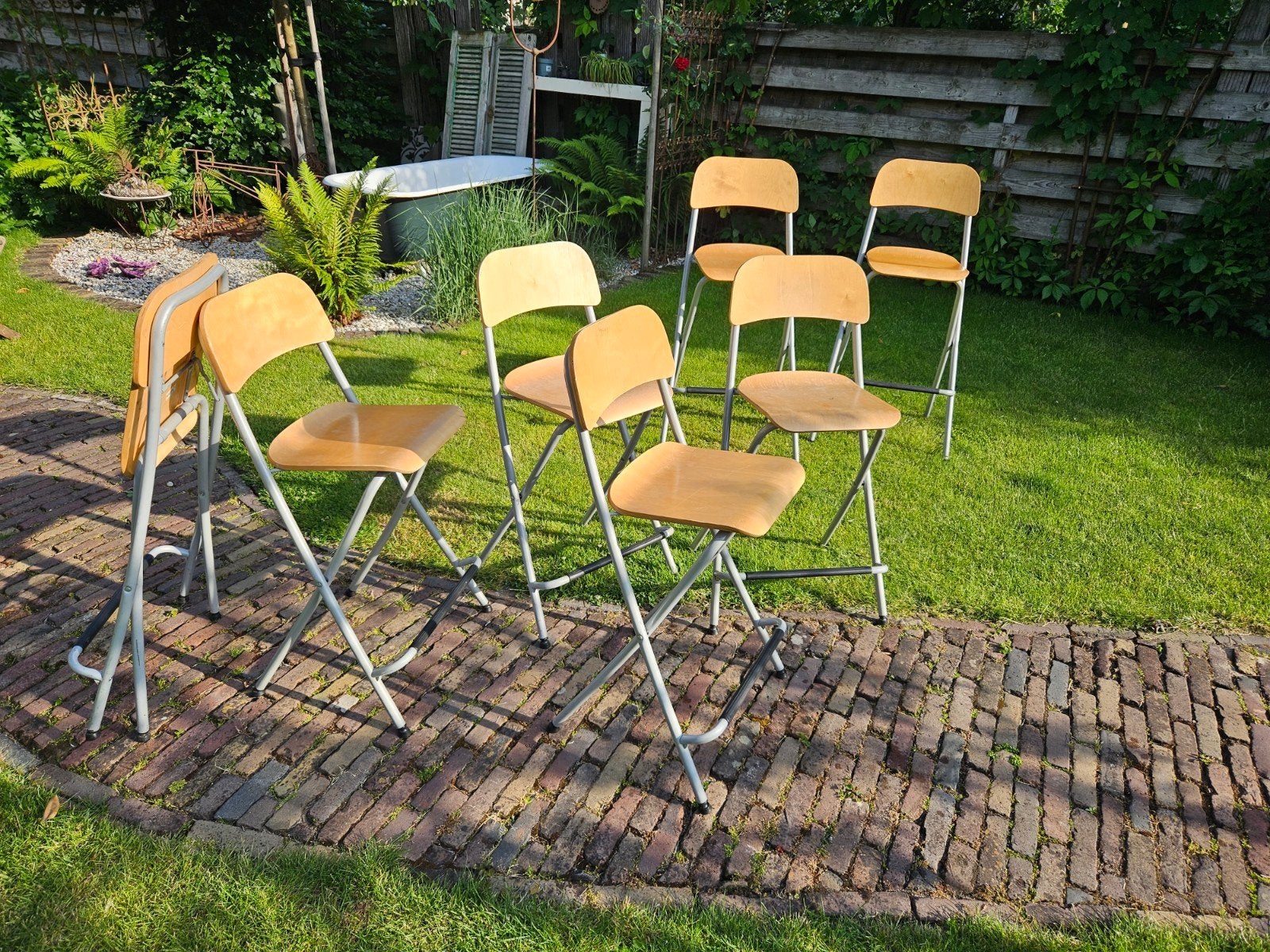 Ikea inklapbaar barkruk Franklin type, Tuin en Terras, Tuinstoelen, Ophalen, Inklapbaar