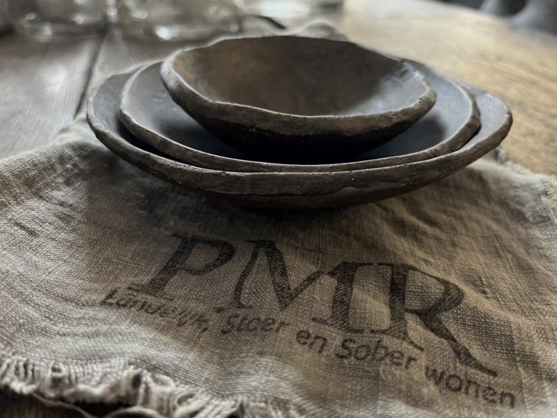 Tapa schaaltjes set van 3 PMR beton stoer sober landelijk, Verzenden, Nieuw, Steen/keramiek