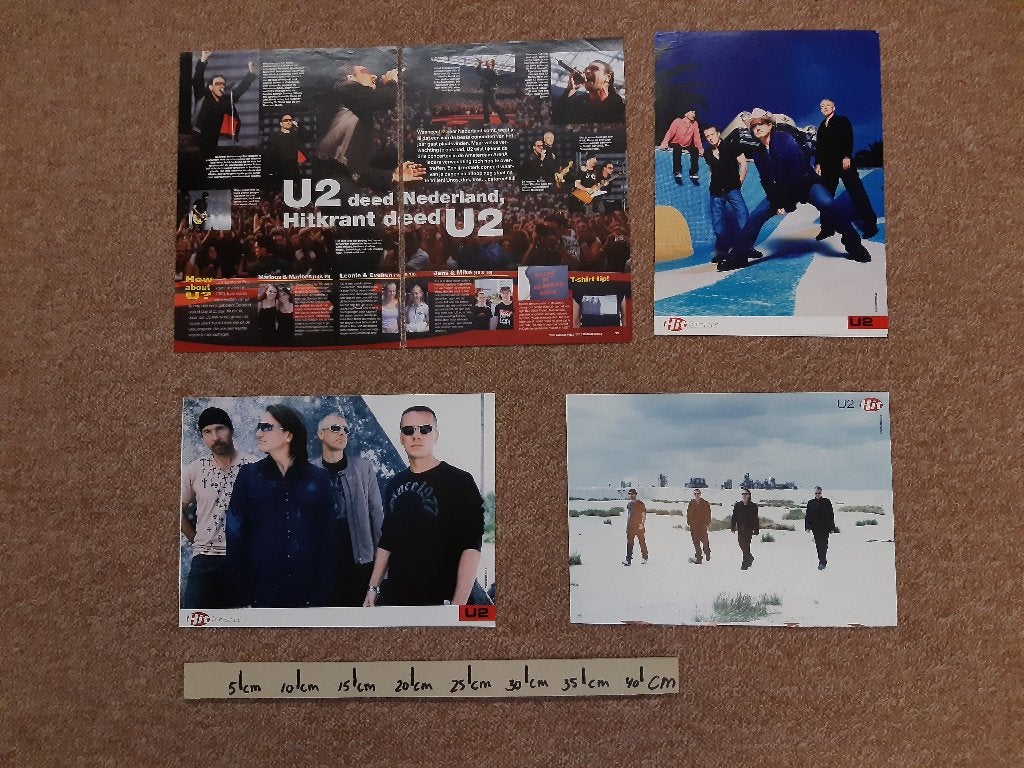 Knipsels Cuttings U2 Hitkrant 3 Posters A4 formaat 1 artikel, Ophalen of Verzenden, 1980 tot heden, Nederland, Knipsel(s)