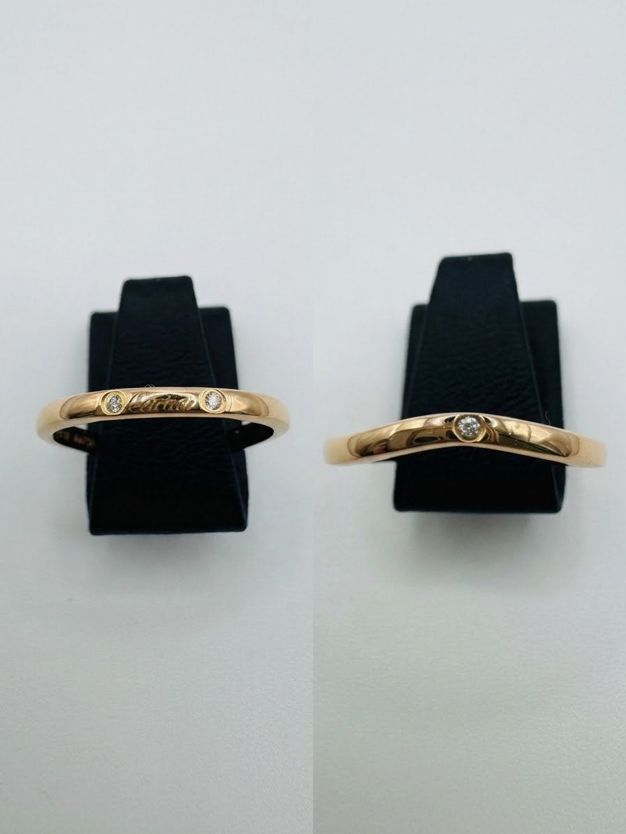 Cartier Ballerina 18K Roségoud Diamanten Trouwring, Gebruikt, Ophalen of Verzenden, 17 tot 18, Met edelsteen