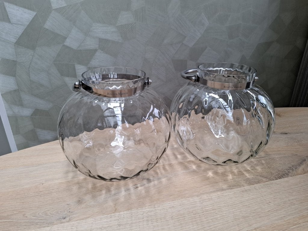 riviera maison vaas / windlicht, Transparant, Ophalen, 24 cm, Glas